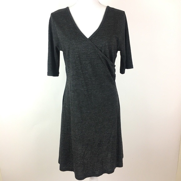 Prana Dresses & Skirts - Prana Nadia Gray Wool Blend Wrap Dress